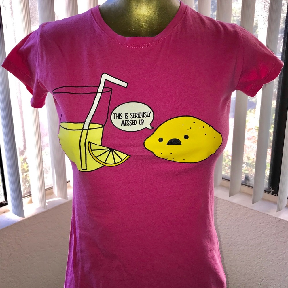 RUE 21 LEMONADE Vintage y2k Lemon Novelty TEE SHIRT Top L